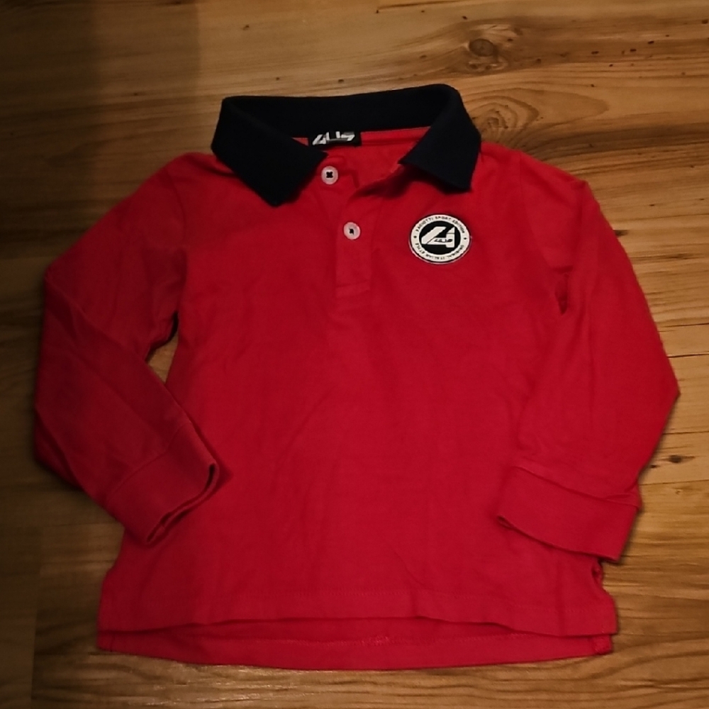 Cesare Paciotti Red Polo with Black Collar